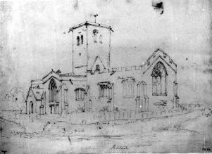 Bletsoe church around 1820